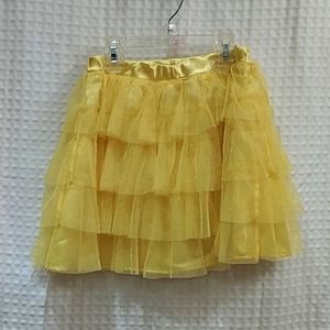 XOXO Girls Satin and Mesh Yellow Skirt